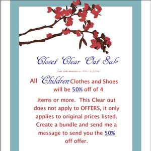 September & October CHILDREN CLOSET CLEAROUT